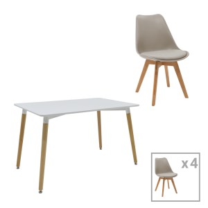 pak-271-000035 ΤΡΑΠΕΖΑΡΙΑ NATALI-GASTON A ΣΕΤ 5ΤΕΜ PAKOWORLD MDF ΚΑΙ ΞΥΛΟ ΟΞΙΑΣ ΣΕ ΓΚΡΙ-ΛΕΥΚΗ-ΦΥΣΙΚΗ ΑΠΟΧΡΩΣΗ 120X80X76ΕΚ