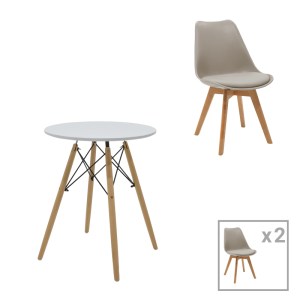 pak-271-000036 ΤΡΑΠΕΖΑΡΙΑ JULITA-GASTON ΣΕΤ 3ΤΕΜ PAKOWORLD MDF ΚΑΙ ΞΥΛΟ ΟΞΙΑΣ ΣΕ ΓΚΡΙ-ΛΕΥΚΗ-ΦΥΣΙΚΗ ΑΠΟΧΡΩΣΗ Φ60X73ΕΚ