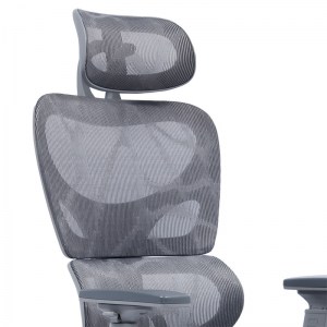 pak-275-000001-5 ΚΑΡΕΚΛΑ ΓΡΑΦΕΙΟΥ ΔΙΕΥΘΥΝΤΗ ΜΕ ΥΠΟΠΟΔΙΟ THELONIUS PAKOWORLD MESH ΓΚΡΙ