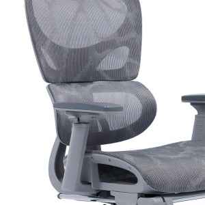 pak-275-000001-6 ΚΑΡΕΚΛΑ ΓΡΑΦΕΙΟΥ ΔΙΕΥΘΥΝΤΗ ΜΕ ΥΠΟΠΟΔΙΟ THELONIUS PAKOWORLD MESH ΓΚΡΙ