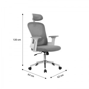 pak-275-000005-7 ΚΑΡΕΚΛΑ ΓΡΑΦΕΙΟΥ ΔΙΕΥΘΥΝΤΗ IGNATIUS PAKOWORLD MESH ΑΝΟΙΧΤΟ ΓΚΡΙ