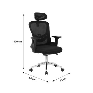 pak-275-000006-7 ΚΑΡΕΚΛΑ ΓΡΑΦΕΙΟΥ ΔΙΕΥΘΥΝΤΗ IGNATIUS PAKOWORLD MESH ΜΑΥΡΟ