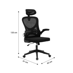 pak-275-000007-7 ΚΑΡΕΚΛΑ ΓΡΑΦΕΙΟΥ ΔΙΕΥΘΥΝΤΗ ANTHONY PAKOWORLD MESH ΜΑΥΡΟ