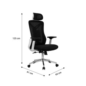 pak-275-000010-6 ΚΑΡΕΚΛΑ ΓΡΑΦΕΙΟΥ ΔΙΕΥΘΥΝΤΗ ANDREW PAKOWORLD MESH ΜΑΥΡΟ-ΛΕΥΚΟ