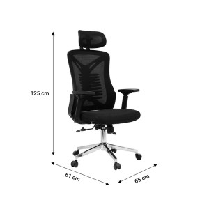 pak-275-000011-9 ΚΑΡΕΚΛΑ ΓΡΑΦΕΙΟΥ ΔΙΕΥΘΥΝΤΗ ANDREW PAKOWORLD MESH ΜΑΥΡΟ
