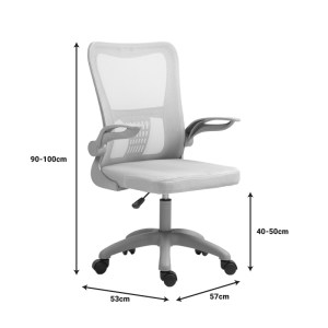 pak-275-000017-11 ΚΑΡΕΚΛΑ ΓΡΑΦΕΙΟΥ ΕΡΓΑΣΙΑΣ ANNALISE PAKOWORLD MESH ΓΚΡΙ 57X53X100ΕΚ
