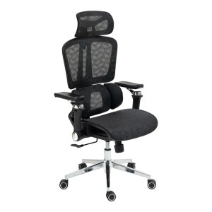 pak-275-000022-5 ΚΑΡΕΚΛΑ ΓΡΑΦΕΙΟΥ ΕΡΓΑΣΙΑΣ JEFFER PAKOWORLD MESH ΣΕ ΜΑΥΡΗ ΑΠΟΧΡΩΣΗ 67X62X115-125ΕΚ