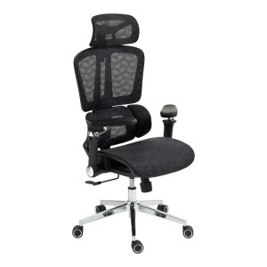 pak-275-000022-6 ΚΑΡΕΚΛΑ ΓΡΑΦΕΙΟΥ ΕΡΓΑΣΙΑΣ JEFFER PAKOWORLD MESH ΣΕ ΜΑΥΡΗ ΑΠΟΧΡΩΣΗ 67X62X115-125ΕΚ