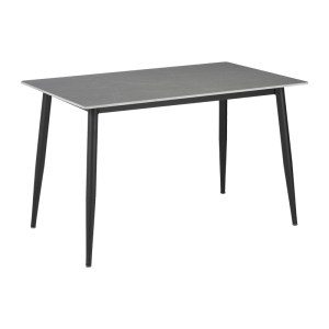 pak-278-000006 ΤΡΑΠΕΖΙ GUSTAS PAKOWORLD ΓΚΡΙ ΜΑΡΜΑΡΟΥ SINTERED STONE-ΜΑΥΡΟ ΜΕΤΑΛΛΟ 160X80X75ΕΚ