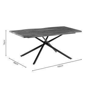 pak-278-000010-3 ΤΡΑΠΕΖΙ JONAL PAKOWORLD ΕΠΙΦΑΝΕΙΑ MDF ΚΑΡΥΔΙ-ΠΟΔΙ ΜΑΥΡΟ ΜΕΤΑΛΛΟ 180X90X76ΕΚ
