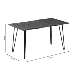 pak-278-000011-3 ΤΡΑΠΕΖΙ IZZAC PAKOWORLD ΕΠΙΦΑΝΕΙΑ MDF SONOMA-ΠΟΔΙ ΜΑΥΡΟ ΜΕΤΑΛΛΟ 140X80X76ΕΚ