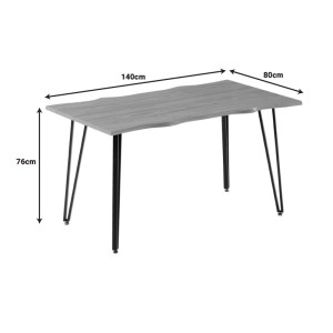 pak-278-000011-4 ΤΡΑΠΕΖΙ IZZAC PAKOWORLD ΕΠΙΦΑΝΕΙΑ MDF SONOMA-ΠΟΔΙ ΜΑΥΡΟ ΜΕΤΑΛΛΟ 140X80X76ΕΚ