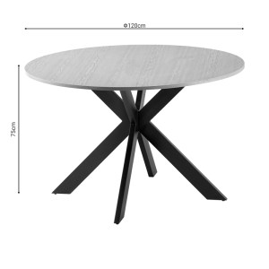 pak-278-000012-4 ΤΡΑΠΕΖΙ JESTON PAKOWORD MDF SONOMA-ΠΟΔΙ ΜΑΥΡΟ ΜΕΤΑΛΛΟ Φ120X75ΕΚ