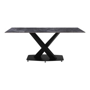 pak-278-000018-1 ΤΡΑΠΕΖΙ TAFEL PAKOWORD SINTERED STONE ΜΑΥΡΟ ΜΕ ΜΕΤΑΛΛΙΚΑ ΠΟΔΙΑ ΣΕ ΜΑΥΡΗ ΑΠΟΧΡΩΣΗ 180X90X76ΕΚ