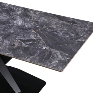 pak-278-000018-3 ΤΡΑΠΕΖΙ TAFEL PAKOWORD SINTERED STONE ΜΑΥΡΟ ΜΕ ΜΕΤΑΛΛΙΚΑ ΠΟΔΙΑ ΣΕ ΜΑΥΡΗ ΑΠΟΧΡΩΣΗ 180X90X76ΕΚ