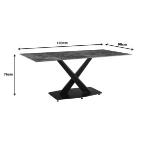 pak-278-000018-4 ΤΡΑΠΕΖΙ TAFEL PAKOWORD SINTERED STONE ΜΑΥΡΟ ΜΕ ΜΕΤΑΛΛΙΚΑ ΠΟΔΙΑ ΣΕ ΜΑΥΡΗ ΑΠΟΧΡΩΣΗ 180X90X76ΕΚ