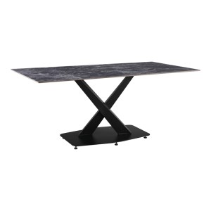 pak-278-000018 ΤΡΑΠΕΖΙ TAFEL PAKOWORD SINTERED STONE ΜΑΥΡΟ ΜΕ ΜΕΤΑΛΛΙΚΑ ΠΟΔΙΑ ΣΕ ΜΑΥΡΗ ΑΠΟΧΡΩΣΗ 180X90X76ΕΚ