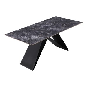 pak-278-000020-2 ΤΡΑΠΕΖΙ MEJA PAKOWORD SINTERED STONE ΜΑΥΡΟ ΜΕ ΜΕΤΑΛΛΙΚΑ ΠΟΔΙΑ ΣΕ ΜΑΥΡΗ ΑΠΟΧΡΩΣΗ 180X90X76ΕΚ