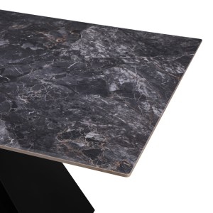 pak-278-000020-3 ΤΡΑΠΕΖΙ MEJA PAKOWORD SINTERED STONE ΜΑΥΡΟ ΜΕ ΜΕΤΑΛΛΙΚΑ ΠΟΔΙΑ ΣΕ ΜΑΥΡΗ ΑΠΟΧΡΩΣΗ 180X90X76ΕΚ