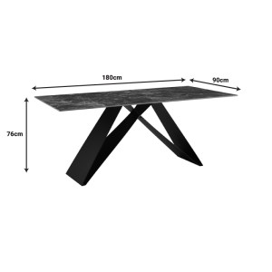 pak-278-000020-4 ΤΡΑΠΕΖΙ MEJA PAKOWORD SINTERED STONE ΜΑΥΡΟ ΜΕ ΜΕΤΑΛΛΙΚΑ ΠΟΔΙΑ ΣΕ ΜΑΥΡΗ ΑΠΟΧΡΩΣΗ 180X90X76ΕΚ
