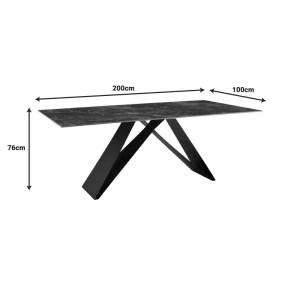pak-278-000022-4 ΤΡΑΠΕΖΙ MEJA PAKOWORD SINTERED STONE ΜΑΥΡΟ ΜΕ ΜΕΤΑΛΛΙΚΑ ΠΟΔΙΑ ΣΕ ΜΑΥΡΗ ΑΠΟΧΡΩΣΗ 200X100X76ΕΚ