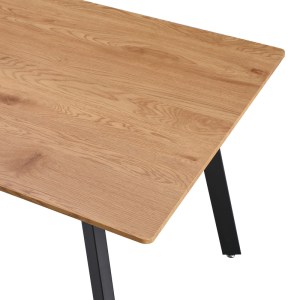 pak-278-000024-3 ΤΡΑΠΕΖΙ TOAFEL PAKOWORLD MDF ΣΕ ΦΥΣΙΚΗ ΑΠΟΧΡΩΣΗ ΜΕ ΜΑΥΡΑ ΜΕΤΑΛΛΙΚΑ ΠΟΔΙΑ 140X80X75ΕΚ
