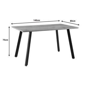 pak-278-000024-4 ΤΡΑΠΕΖΙ TOAFEL PAKOWORLD MDF ΣΕ ΦΥΣΙΚΗ ΑΠΟΧΡΩΣΗ ΜΕ ΜΑΥΡΑ ΜΕΤΑΛΛΙΚΑ ΠΟΔΙΑ 140X80X75ΕΚ
