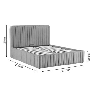pak-279-000002-6 ΚΡΕΒΑΤΙ ΔΙΠΛΟ ZILIN PAKOWORLD ΥΦΑΣΜΑ ΓΚΡΙ 160X200ΕΚ