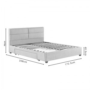 pak-279-000004-7 ΚΡΕΒΑΤΙ ΔΙΠΛΟ ANAY PAKOWORLD ΜΕ ΣΥΡΤΑΡΙ ΥΦΑΣΜΑ ΓΚΡΙ 160X200ΕΚ