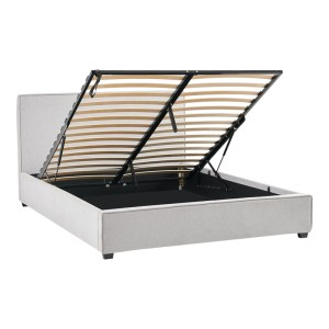 pak-279-000012-3 ΚΡΕΒΑΤΙ ΔΙΠΛΟ BEDKA PAKOWORLD ΥΦΑΣΜΑ ΓΚΡΙ 160X200ΕΚ