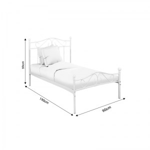 pak-285-000006-3 ΚΡΕΒΑΤΙ YORICK PAKOWORLD ΛΕΥΚΟ ΜΕΤΑΛΛΙΚΟ 90X190X99ΕΚ