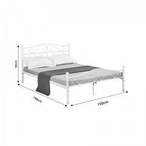 pak-285-000008-4 ΚΡΕΒΑΤΙ YORICK PAKOWORLD ΛΕΥΚΟ ΜΕΤΑΛΛΙΚΟ 150X200X99ΕΚ