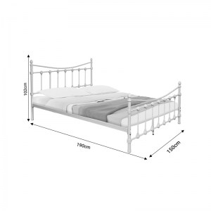 pak-285-000011-4 ΚΡΕΒΑΤΙ BEOWULF PAKOWORLD ΛΕΥΚΟ ΜΕΤΑΛΛΙΚΟ 150X200X102ΕΚ