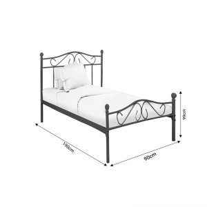 pak-285-000013-3 ΚΡΕΒΑΤΙ YORICK PAKOWORLD ΜΑΥΡΟ ΜΕΤΑΛΛΙΚΟ 90X190X99ΕΚ