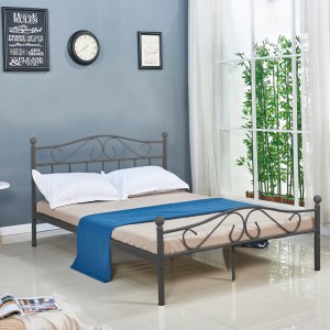 pak-285-000015-1 ΚΡΕΒΑΤΙ YORICK PAKOWORLD ΜΑΥΡΟ ΜΕΤΑΛΛΙΚΟ 150X200X99ΕΚ