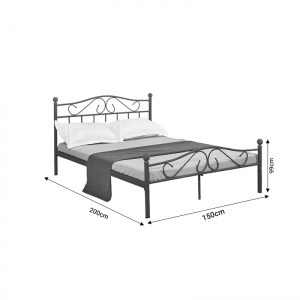 pak-285-000015-4 ΚΡΕΒΑΤΙ YORICK PAKOWORLD ΜΑΥΡΟ ΜΕΤΑΛΛΙΚΟ 150X200X99ΕΚ