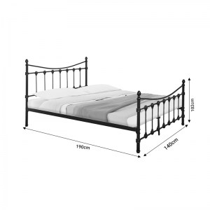 pak-285-000017-4 ΚΡΕΒΑΤΙ BEOWULF PAKOWORLD ΜΑΥΡΟ ΜΕΤΑΛΛΙΚΟ 140X190X102ΕΚ