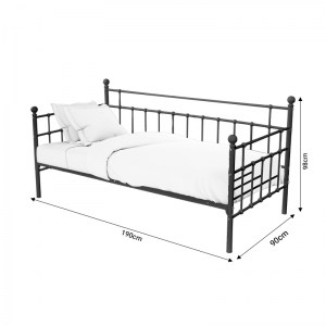 pak-285-000019-4 ΚΡΕΒΑΤΙ HAVELOCK PAKOWORLD ΜΑΥΡΟ ΜΕΤΑΛΛΙΚΟ 90X190X98ΕΚ