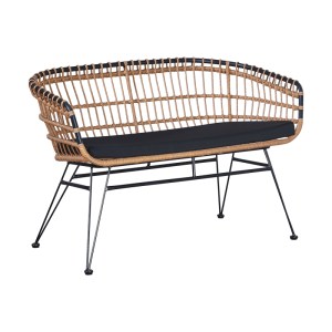 pak-286-000012 ΚΑΝΑΠΕΣ ΚΗΠΟΥ 2ΘΕΣΙΟΣ NAOKI PAKOWORLD ΜΕ ΜΑΞΙΛΑΡΙ PE ΦΥΣΙΚΟ-ΜΕΤΑΛΛΟ ΜΑΥΡΟ 120X62X79ΕΚ
