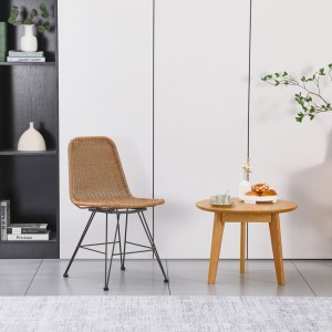 pak-286-000015-1 ΚΑΡΕΚΛΑ PAMELA PAKOWORLD PE RATTAN ΣΕ ΦΥΣΙΚΗ ΑΠΟΧΡΩΣΗ ΚΑΙ ΜΑΥΡΑ ΜΕΤΑΛΛΙΚΑ ΠΟΔΙΑ 44X58X82ΕΚ