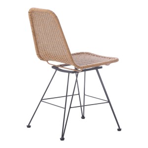 pak-286-000015-2 ΚΑΡΕΚΛΑ PAMELA PAKOWORLD PE RATTAN ΣΕ ΦΥΣΙΚΗ ΑΠΟΧΡΩΣΗ ΚΑΙ ΜΑΥΡΑ ΜΕΤΑΛΛΙΚΑ ΠΟΔΙΑ 44X58X82ΕΚ