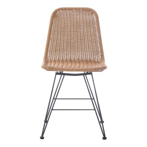 pak-286-000015-4 ΚΑΡΕΚΛΑ PAMELA PAKOWORLD PE RATTAN ΣΕ ΦΥΣΙΚΗ ΑΠΟΧΡΩΣΗ ΚΑΙ ΜΑΥΡΑ ΜΕΤΑΛΛΙΚΑ ΠΟΔΙΑ 44X58X82ΕΚ