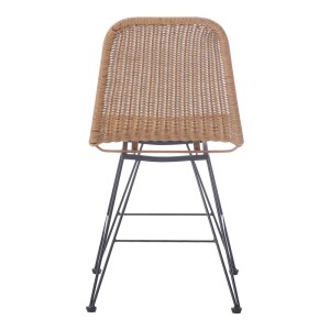 pak-286-000015-5 ΚΑΡΕΚΛΑ PAMELA PAKOWORLD PE RATTAN ΣΕ ΦΥΣΙΚΗ ΑΠΟΧΡΩΣΗ ΚΑΙ ΜΑΥΡΑ ΜΕΤΑΛΛΙΚΑ ΠΟΔΙΑ 44X58X82ΕΚ