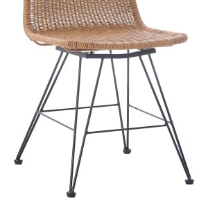 pak-286-000015-7 ΚΑΡΕΚΛΑ PAMELA PAKOWORLD PE RATTAN ΣΕ ΦΥΣΙΚΗ ΑΠΟΧΡΩΣΗ ΚΑΙ ΜΑΥΡΑ ΜΕΤΑΛΛΙΚΑ ΠΟΔΙΑ 44X58X82ΕΚ