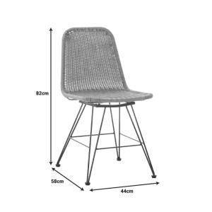 pak-286-000015-8 ΚΑΡΕΚΛΑ PAMELA PAKOWORLD PE RATTAN ΣΕ ΦΥΣΙΚΗ ΑΠΟΧΡΩΣΗ ΚΑΙ ΜΑΥΡΑ ΜΕΤΑΛΛΙΚΑ ΠΟΔΙΑ 44X58X82ΕΚ