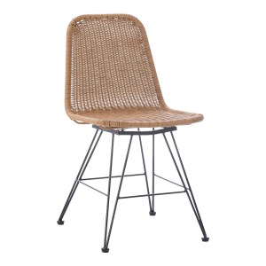 pak-286-000015 ΚΑΡΕΚΛΑ PAMELA PAKOWORLD PE RATTAN ΣΕ ΦΥΣΙΚΗ ΑΠΟΧΡΩΣΗ ΚΑΙ ΜΑΥΡΑ ΜΕΤΑΛΛΙΚΑ ΠΟΔΙΑ 44X58X82ΕΚ