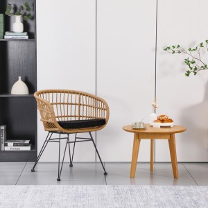 pak-286-000016-1 ΠΟΛΥΘΡΟΝΑ NAOKI PAKOWORLD ΜΕ ΜΑΞΙΛΑΡΙ PE RATTAN ΣΕ ΦΥΣΙΚΗ ΑΠΟΧΡΩΣΗ ΚΑΙ ΜΑΥΡΑ ΜΕΤΑΛΛΙΚΑ ΠΟΔΙΑ 63X61X79ΕΚ