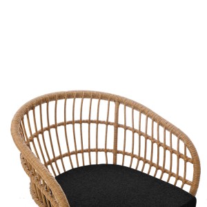 pak-286-000016-6 ΠΟΛΥΘΡΟΝΑ NAOKI PAKOWORLD ΜΕ ΜΑΞΙΛΑΡΙ PE RATTAN ΣΕ ΦΥΣΙΚΗ ΑΠΟΧΡΩΣΗ ΚΑΙ ΜΑΥΡΑ ΜΕΤΑΛΛΙΚΑ ΠΟΔΙΑ 63X61X79ΕΚ