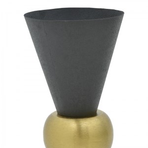 pak-287-000003-2 ΒΑΖΟ DECORASIE INART ΜΑΥΡΟ-ΧΡΥΣΟ ΜΕΤΑΛΛΟ Φ28X65ΕΚ