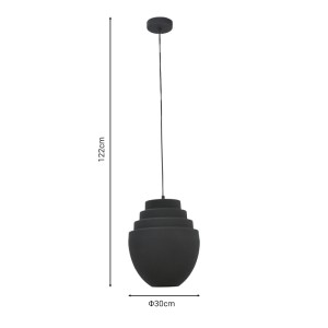 pak-287-000012-4 ΦΩΤΙΣΤΙΚΟ ΟΡΟΦΗΣ KELSY INART E27 ΜΑΥΡΟ ΜΕΤΑΛΛΟ Φ30X122ΕΚ